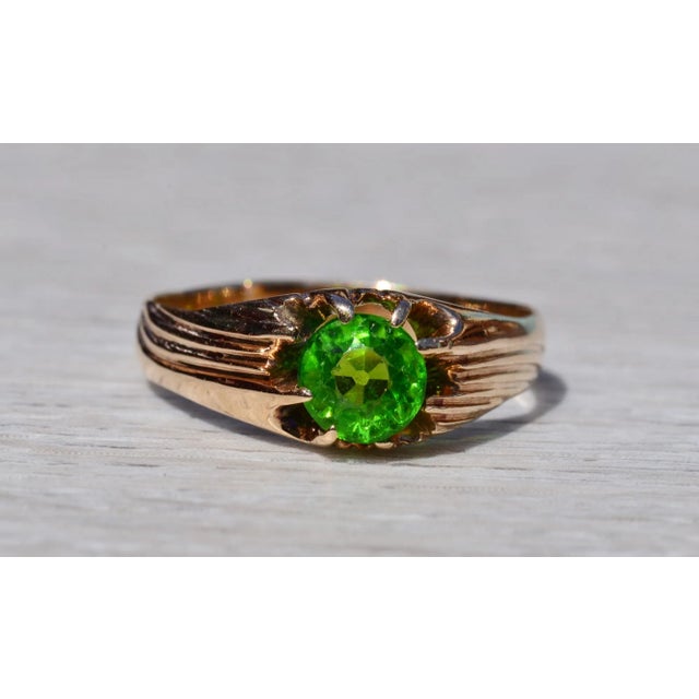 Gold The Clermont: Gentleman's Signed 14K Rose Gold English Ring set with Doublet For Sale - Image 8 of 10