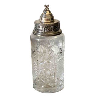 Vintage Louis XVI Shaker in Cut Crystal and Silver-Plated Metal, 1930s For Sale