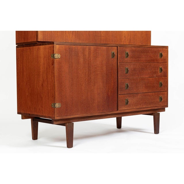 Mid-Century Danish Teak Secretary Desk Bookcase by Peter Løvig Nielsen, 1960s For Sale - Image 9 of 16