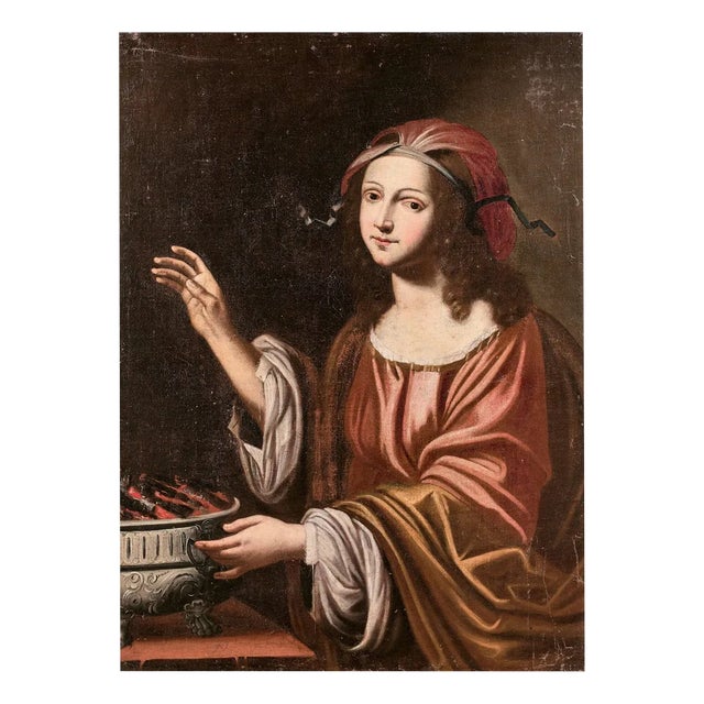 Italian School Artist, Allegory of Winter, 1600s, Oil on Canvas For Sale