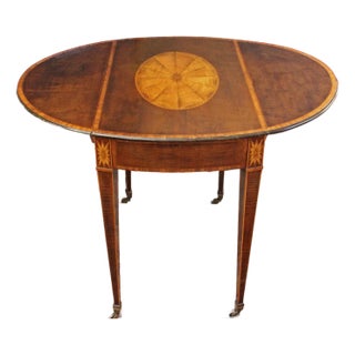 Circa 1790 Sheraton Taste Oval Pembroke Table by George Simson, London For Sale