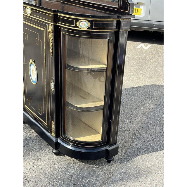 Victorian French Empire Credenza with Porcelain Plaques For Sale - Image 6 of 18