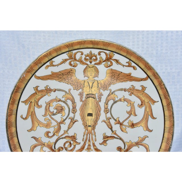 1950s Monumental Guild Medusa Angel Porcelain Neo-Classical Decoration Wall Plate For Sale - Image 4 of 8