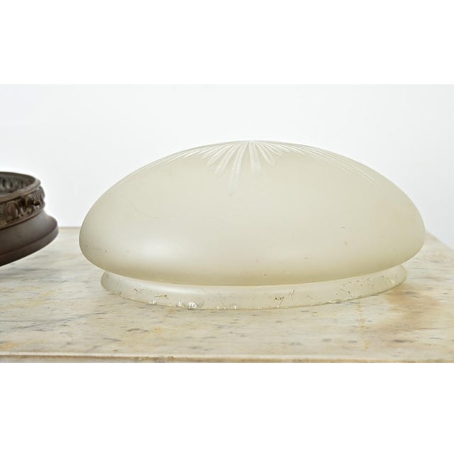French Vintage Flush Mount Light Fixture For Sale - Image 11 of 12