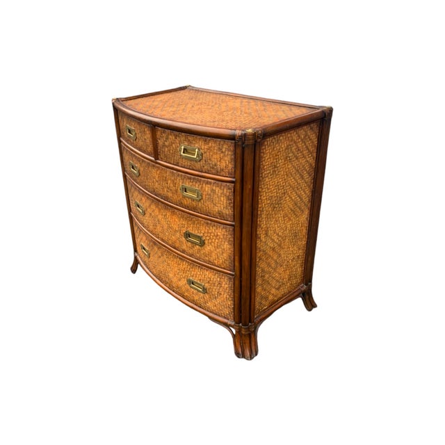 Add a touch of retro to your home decor with this vintage Maitland & Smith woven leather 5 drawer...