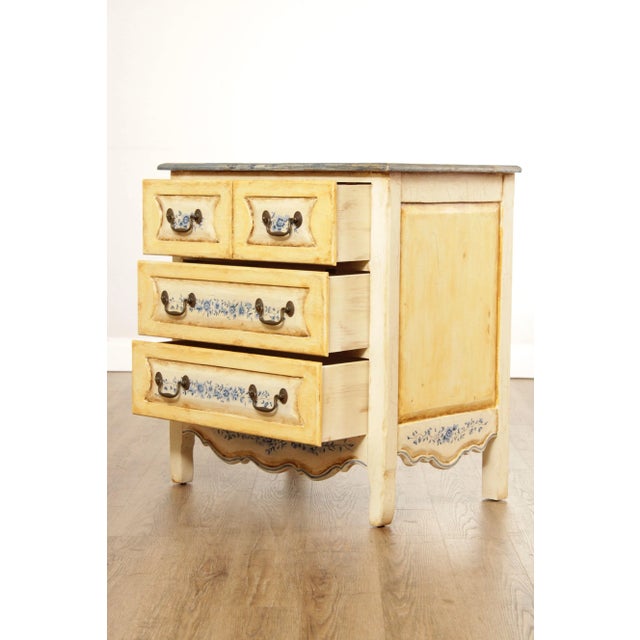 Wood 1990s Habersham Plantation Country French Style Paint Decorated Chest of Drawers For Sale - Image 7 of 13