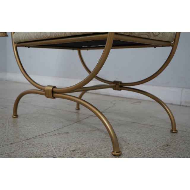 Italian Gold Finish Rope & Tassel Iron Vanity Bench For Sale - Image 10 of 12