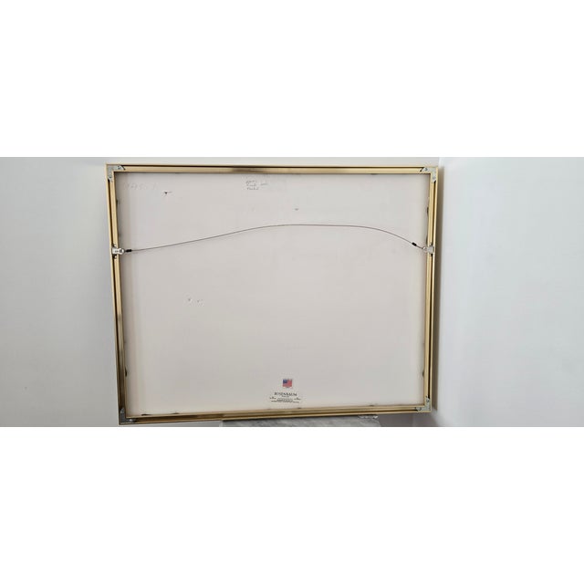 An unsigned mid-century modern abstract botanical painting, likely dating to the mid-to-late 20th century.