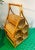 Camel 1970s Vintage Boho Coastal Wicker Rattan Sculptural Wine Bottle Rack Holder For Sale - Image 8 of 11