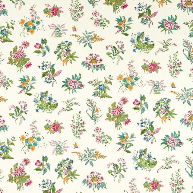 Harlequin Woodland Floral Fabric in Peridot/Ruby/Pearl - a Sample For Sale