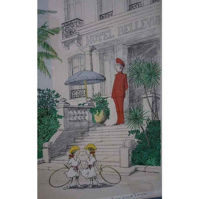 1960s Denis Paul Noyer Signed & No. By Artist, Lithograph 305/350/ Hotel Bellevue For Sale In Las Vegas - Image 6 of 12