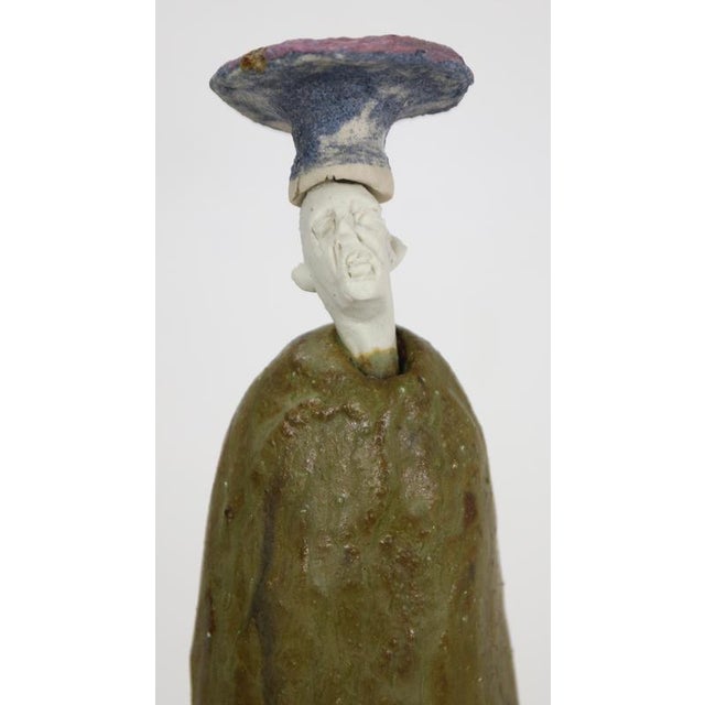 Early 21st Century Figurative Ceramic Sculpture with Wood-Ash Glaze and Porcelain Head with Rusola by Óscar Aldonza Torres, 2024 For Sale - Image 5 of 10