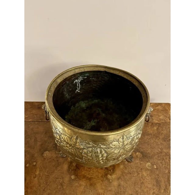 Antique Victorian Brass Jardiniere, 1860 For Sale - Image 6 of 7