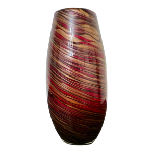 Murano Style Vintage Spiraled Hand Blown Glass Vase Sculpture