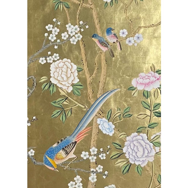 If you love the look of De Gournay wallpaper but not the price, this is for you. Hand‑Painted Gold Foil Chinoiserie Mural:...
