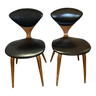 1950s Norman Cherner Dining Chairs- a Pair For Sale