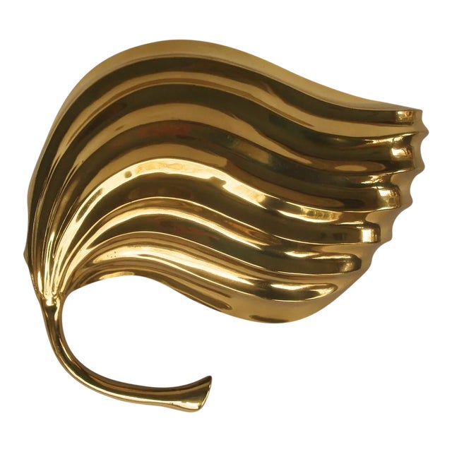 Italian Modernist Tommaso Barbi Brass Light Wall Sconce For Sale