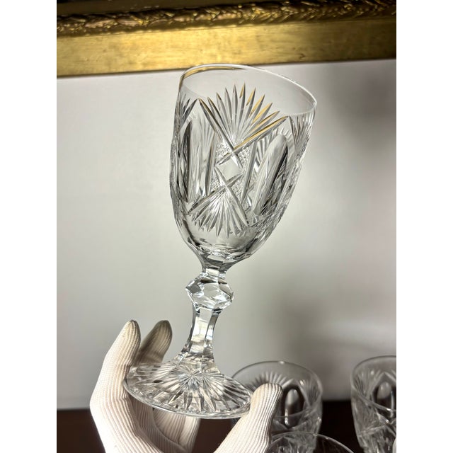 Glass Crystal Glasses from Saint Louis, 19th Century, Set of 9 For Sale - Image 7 of 18