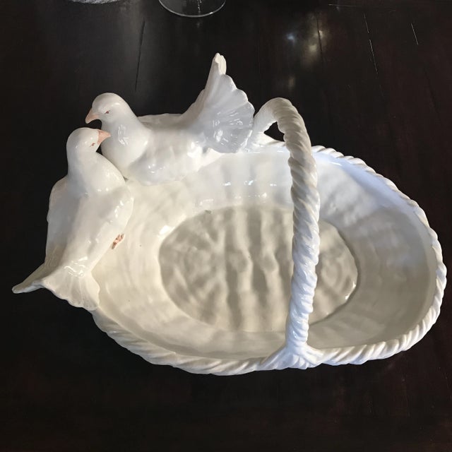 Vintage Ceramic Dove Basket For Sale - Image 9 of 11
