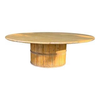 Mid 20th Century Split Bamboo Vintage Coffee Table For Sale
