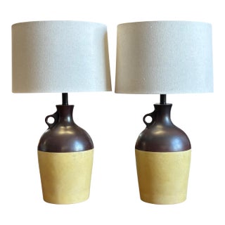 Mid 20th Century Jug W/Loop Lamps, a Pair For Sale
