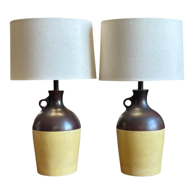 Mid 20th Century Jug W/Loop Lamps, a Pair For Sale