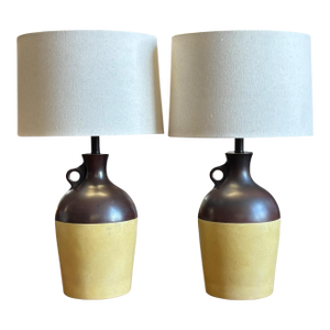 Mid 20th Century Jug W/Loop Lamps, a Pair
