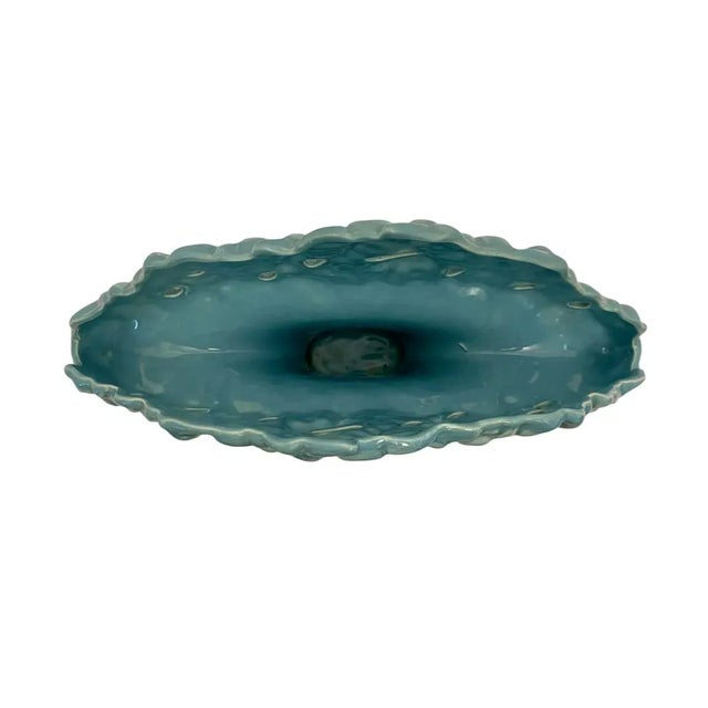 1950s Mid Century Royal Haeger Pottery Blue Floral Vase R386 Usa For Sale - Image 5 of 6