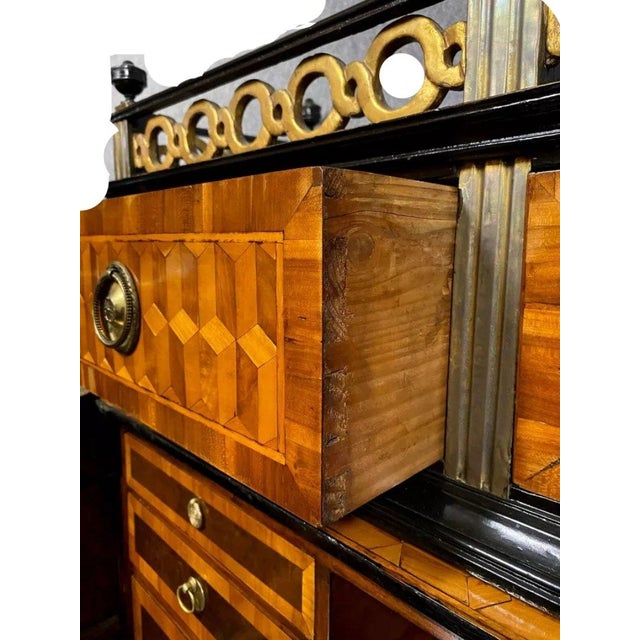 Purple Louis XVI Marquetry Cylinder Desk For Sale - Image 8 of 9