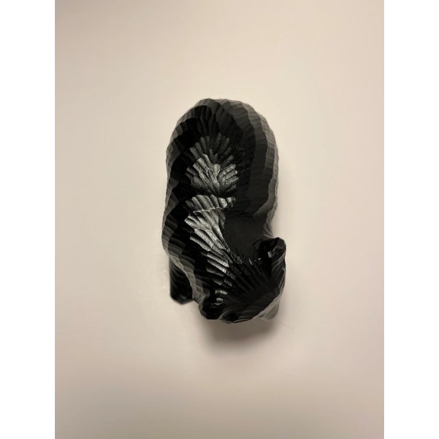 Vintage Ainu S. Takahashi Hand Carved Bear & Salmon Wooden Sculpture, Made in Japan For Sale - Image 4 of 9