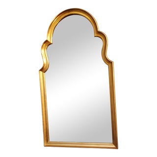 Antique Mid 20th Century Gold Framed Arch Top Mirror For Sale