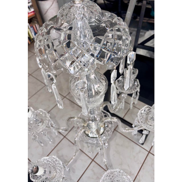 Transparent Vintage Waterford Avoca 6 Arm Crystal Chandelier For Sale - Image 8 of 12