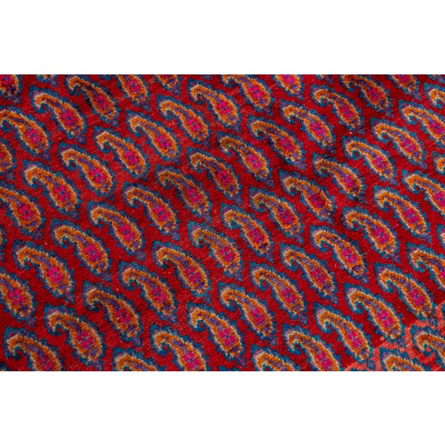 1960s 1960s Red Handmade Vintage Shiraz Wool Rug With Allover Boteh Motif For Sale - Image 5 of 7