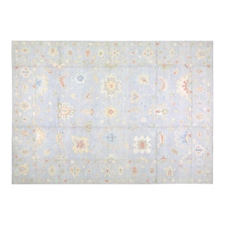 Turkish Oushak Hand Knotted Wool Rug, 5'x7' For Sale