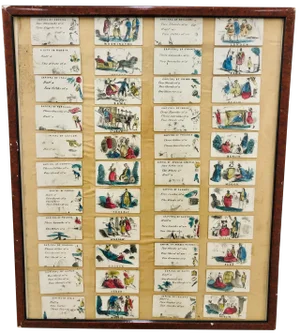 Antique “Capital Fun” Card Game in Frame