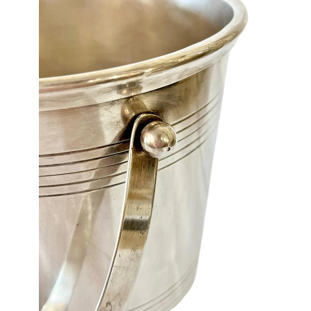 Metal Antique French Art Deco Silver Plate Ice Bucket by Tete & Leroy Paris For Sale - Image 7 of 14