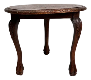 Vintage Wooden Tripod Side Table or Plant Stand, 1890s
