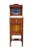 Victorian 2 Antique Edwardian Mahogany Washstands Neoclassical Inlay Marble Top Mirror For Sale - Image 3 of 18