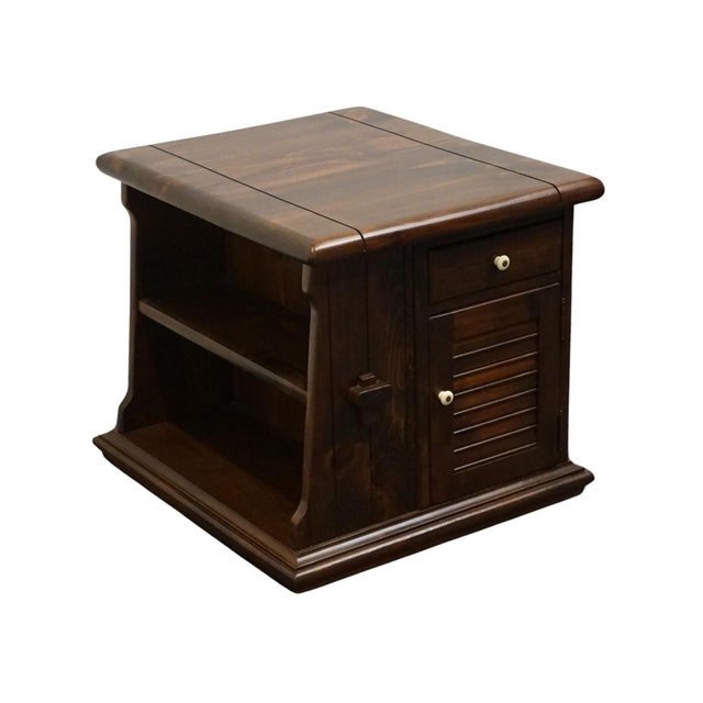 ETHAN ALLEN Antiqued Pine Old Tavern 25" Left Facing Accent Storage Bookcase End Table 12-8208 23" High 25" Wide 27" Deep...