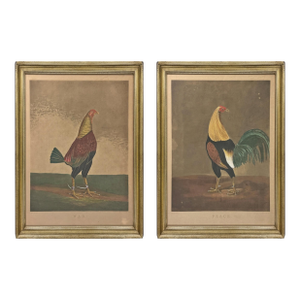 Framed Pair of 19th Century 'War' and 'Peace' Hand-Tinted Lithographs