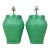 Vintage Newly Lacquered Green Woven Basket Weave Style Lamps- A Pair For Sale