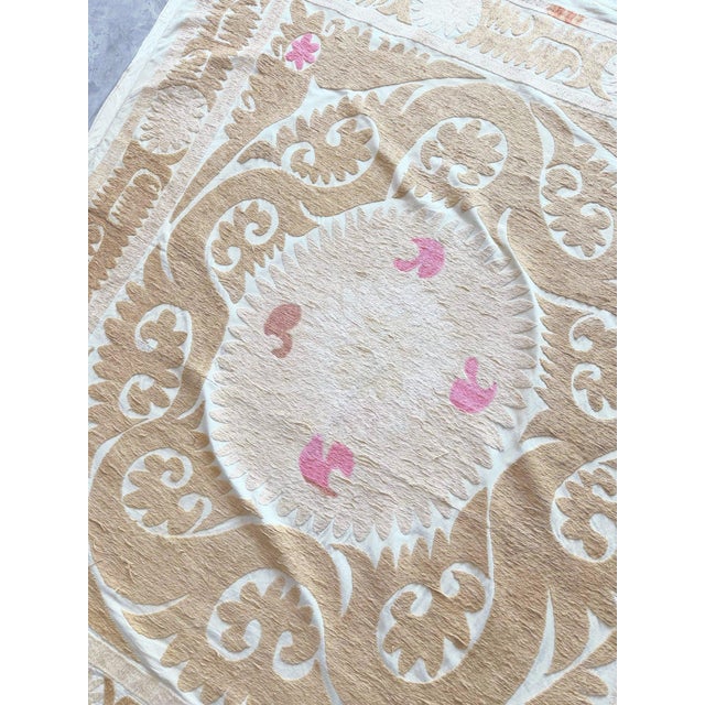 Bohemian Suzani Tablecloth From Bukhara 4'8'' X 5'1'' For Sale In New York - Image 6 of 9