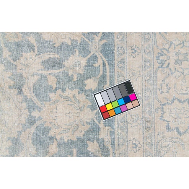 1920s Antique Medallion Beige Blue Hand Knotted Rug - 11’2” X 15’ For Sale - Image 9 of 11