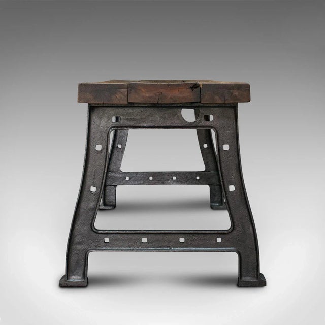 Mid 19th Century 1850s Antique Victorian English Pine and Iron Foundry Table For Sale - Image 5 of 13