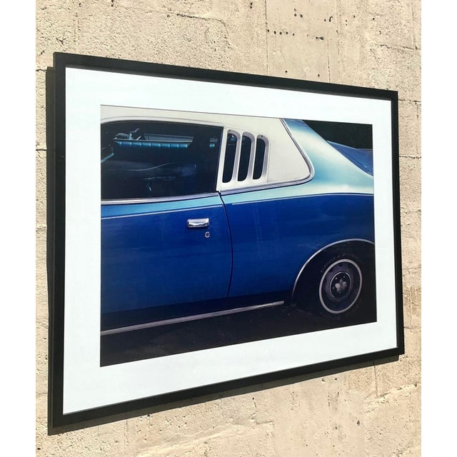Vintage Vibrant Car Print in Frame For Sale - Image 10 of 11