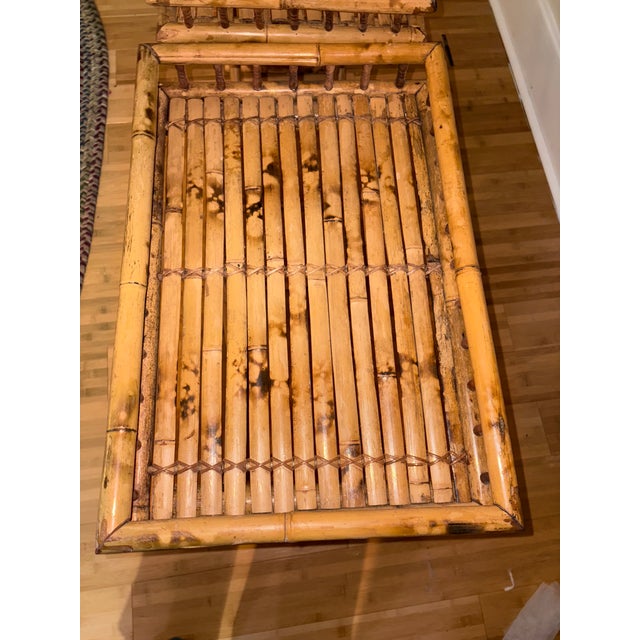 Mid 20th Century MCM Bamboo Butler Tray Tables For Sale - Image 4 of 8