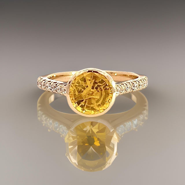 Natural Sapphire Diamond Ring 6.5 14k Y Gold 2.28 TCW Certified For Sale - Image 10 of 18