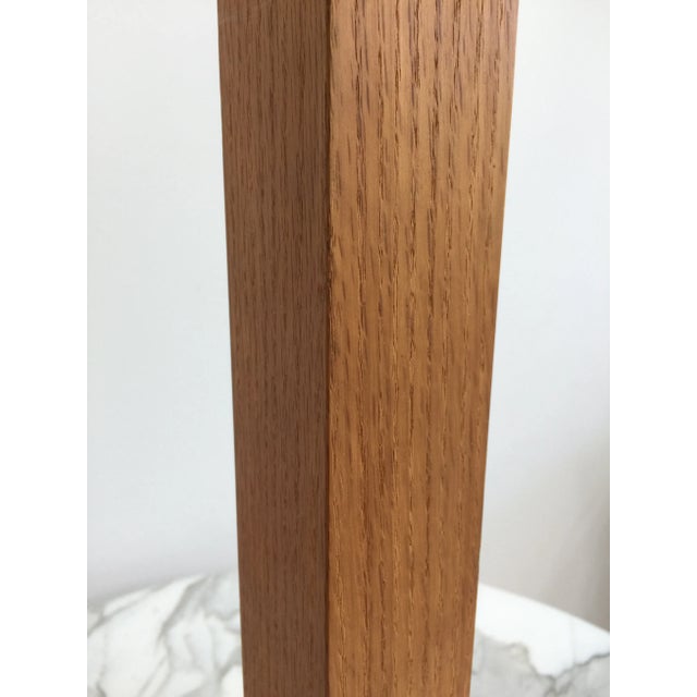 Walnut and chrome tall table lamp designed by Walter Von Nessen in excellent condition. Very simple and clean minimalist...