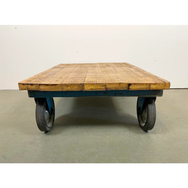 Industrial Blue Coffee Table Cart, 1960s For Sale - Image 10 of 12