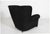 Wood Large Danish Art Deco Lounge Chair with Black Fabric in the style of Fritz Hansen, 1930s For Sale - Image 7 of 11